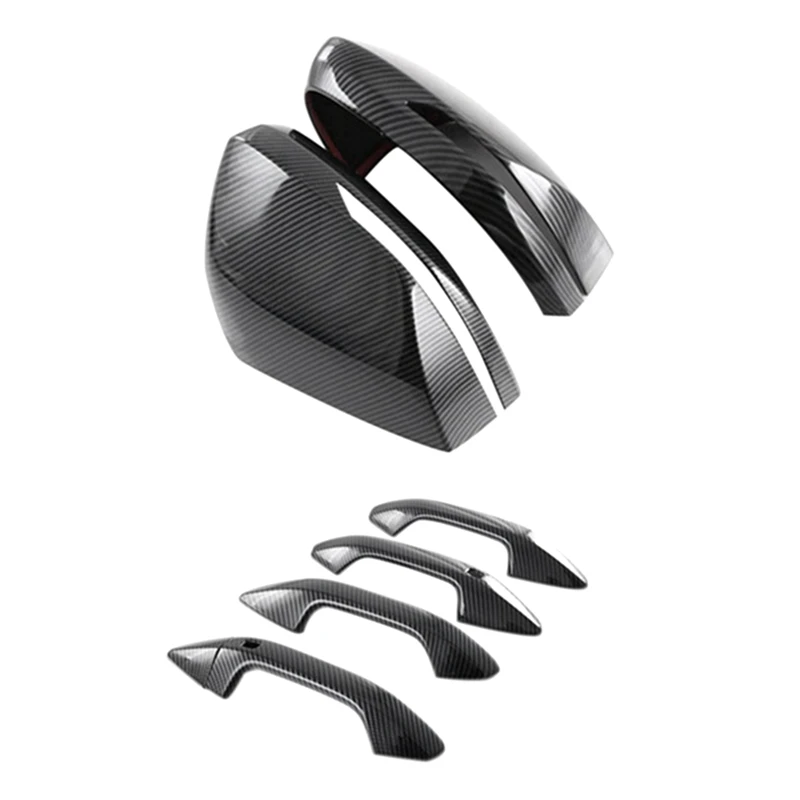 

Car Side Rear View Mirror & Door Handle Cover Trim Carbon Fiber Decor Sticker Accessories For Kia Sportage NQ5 2021 2022