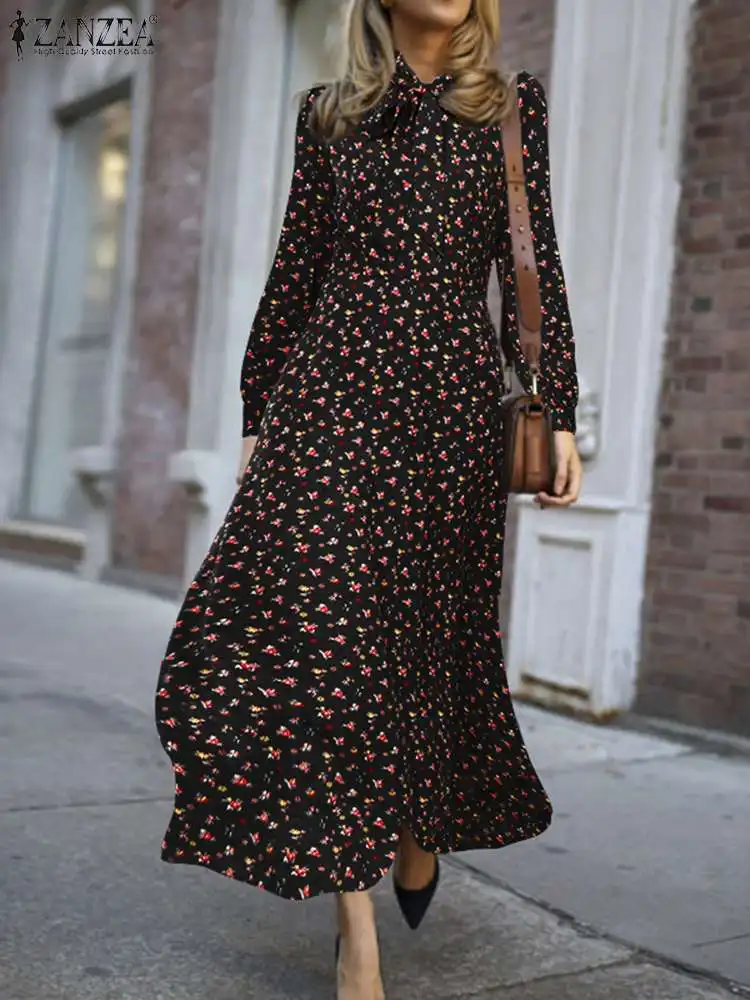 Богемные платья с цветочным принтом осень 2023 праздничные свободные элегантное