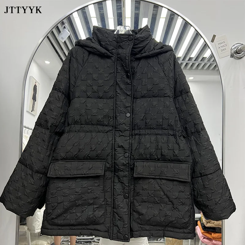 

2022 Winter Parka New Fashion Women Hooded 90% White Duck Down Coats Female Short Puffer Jackets Casual Ladies Outwear