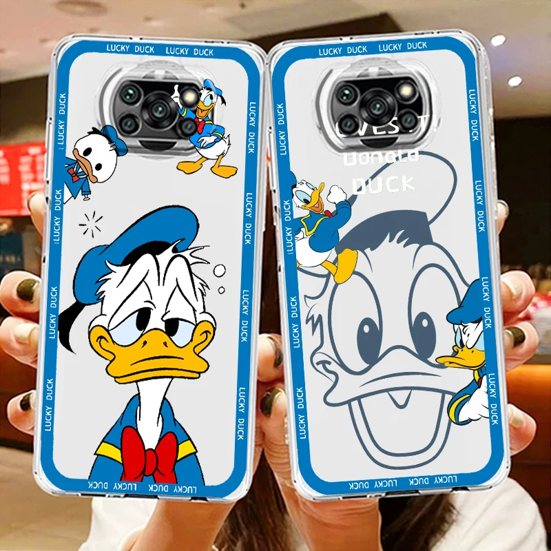 

Transparent Phone Case For Xiaomi Poco X4 X3 X2 NFC F4 F3 F2 GT M5s M4 M3 M2 Pro C50 C40 C3 Disney Donald Duck Cute Cover Shell