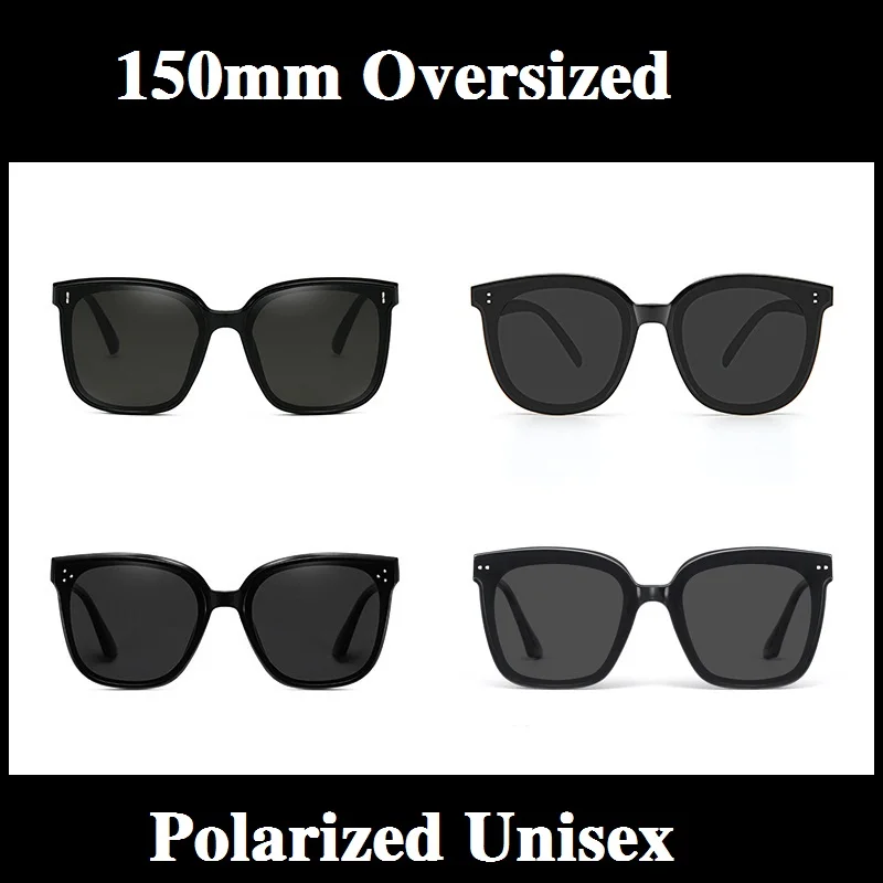 

Evove Oversized Polarized Sunglasses Men Women 150mm Big Large Sun Glasses for Female Black Square Shades TR90 Anti Reflection