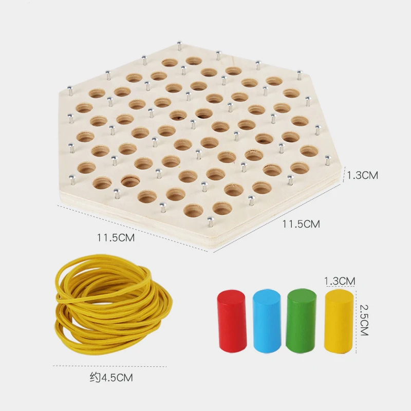 Деревянные Игрушки Шахматная Игра Стратегическая Настольная С Резиновой Лентой