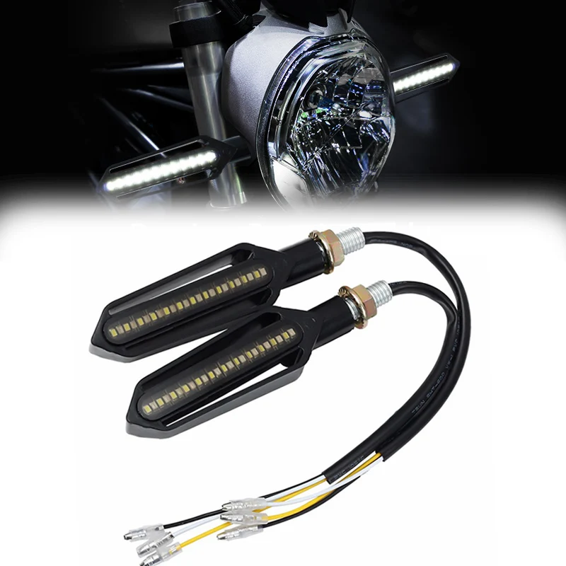 

12V 24LED Turn Signals Tail Light Universal Motorcycle LED Flowing Water Flashing Blinker Brake/Running Light DRL Flasher Lamp