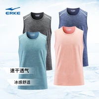 sports elastic training clothes vest mens loose round neck ice silk sleeveless t shirt fitness quick drying mens vest top