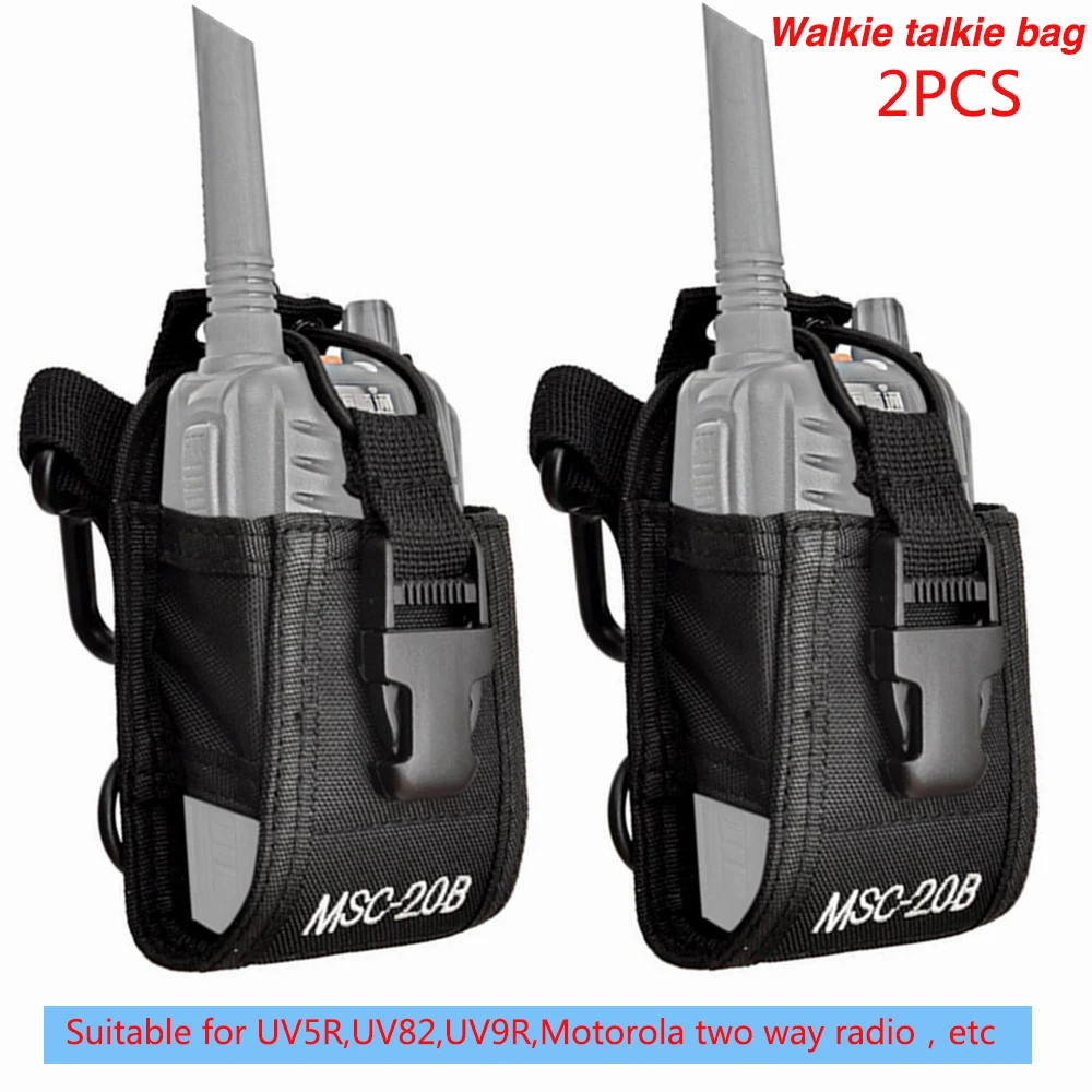 2PCS MSC-20B NilonTas KantongWalkie Talkie Membawa Caseuntuk Baofeng UV5R UV82Bf888S UV-9R Plus TYT Mototrola Ham Dua Cara Radio