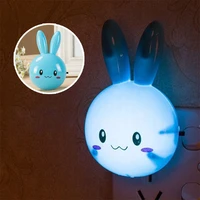 cartoon night light cute rabbit animal led lamp pulg in wall lamp for baby childrens bedroom bedside sleeping night light