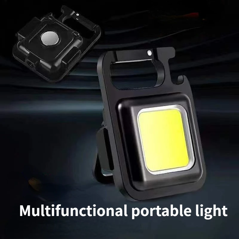 

Multifunctional Mini Glare COB Keychain Light USB Charging Emergency Lamps Strong Magnetic Repair Work Outdoor Camping Light