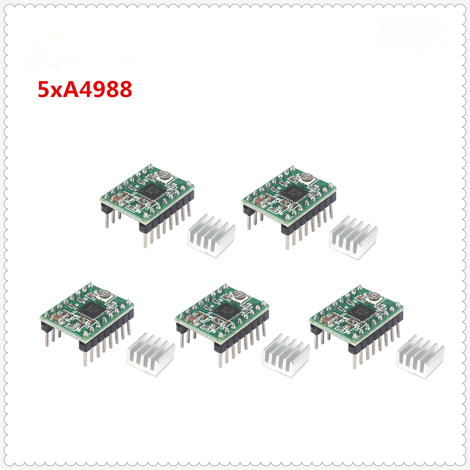 

Шаговый Драйвер A4988 для 3D-принтера, шаговый двигатель Reprap с радиатором, модуль драйвера для лазерного гравера с ЧПУ Allegro pololu 4988