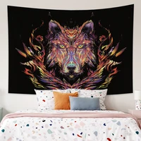 wolf tapestry for photo backdrop decay effect animal wall hanging boys cool men bedroom living room college dorm home decoration