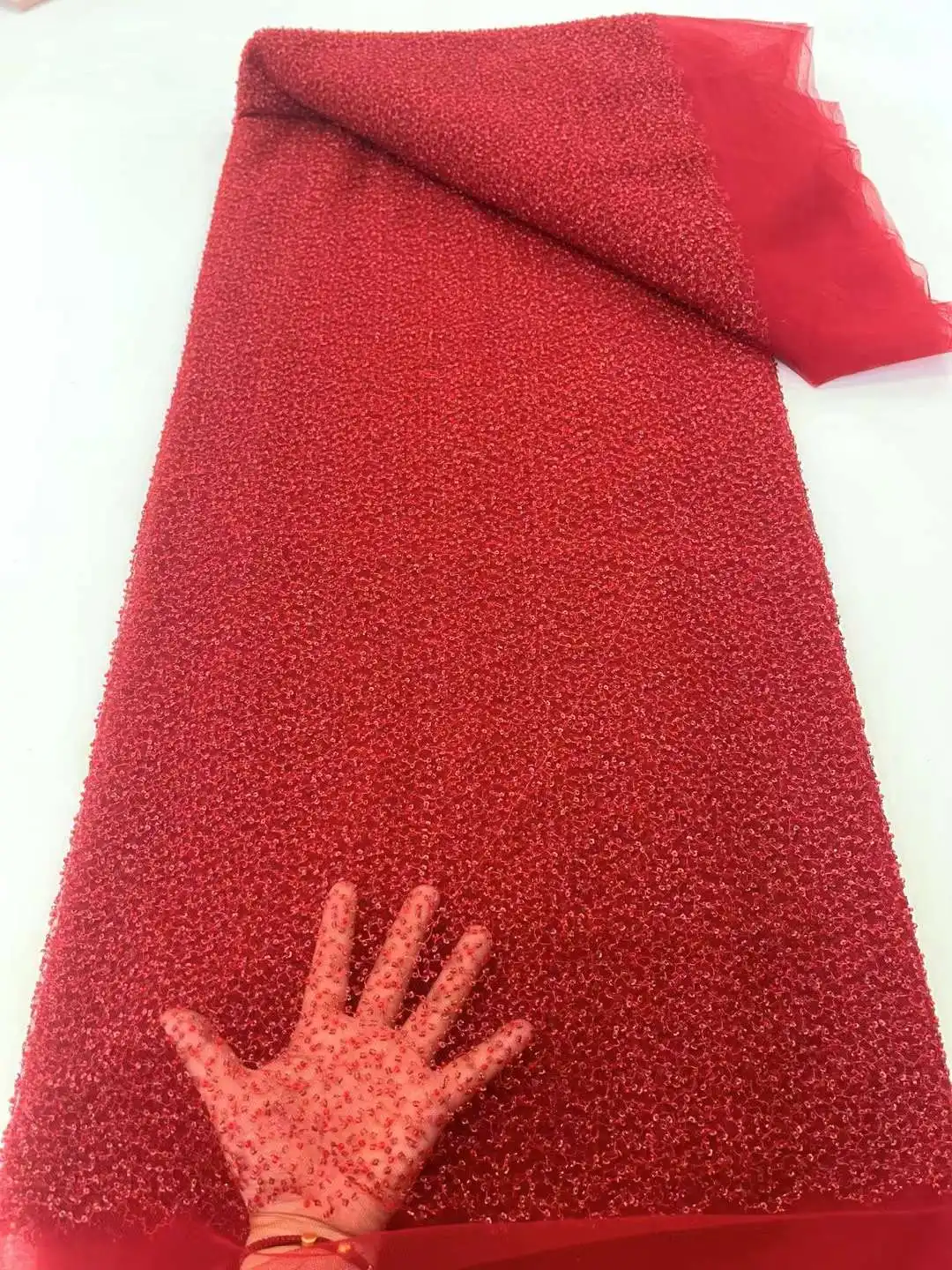 Роскошная африканская кружевная ткань с блестками высокого качества 5 ярдов