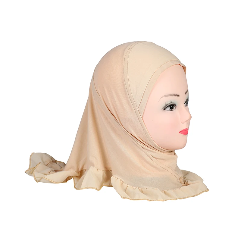 

H107 Muslim Small Baby Girls Full Cover Hijab Elastic Solid Underscarf Islamic HatsTurban Caps Headwrap Bonnet Scarf Shawl