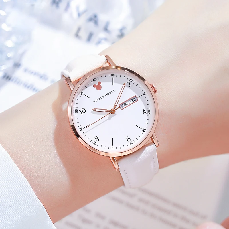 Women Fashion Trendy Watches Luxury Lady Bling Starry Time Teen Leather Hour Calendar Rose Gold Girl Love Gift New Female Wacht