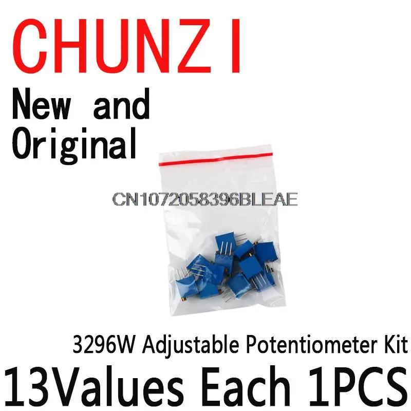 13 rodzajów * 1 szt. = Hjxrhgal zawiera 100R 200R 500R 1K 2K 5K 10K 20K 50K 100K 200K 1M 3296W zestaw regulowanego potencjometru