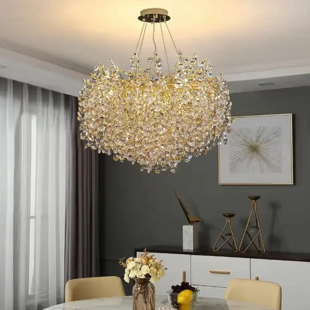 

Modern Round Chandelier Pendant Lamps Living Room K9 Crystal Chandeliers Ceiling Luxury Lighting Fixtures for Dinning Room