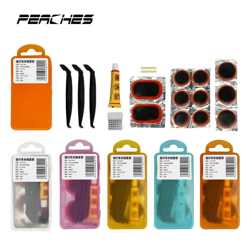 

Набор для ремонта велосипедных шин инструмент для ремонта горного велосипеда ремонт плоских шин Резиновый патч Набор для ремонта шин с кле...