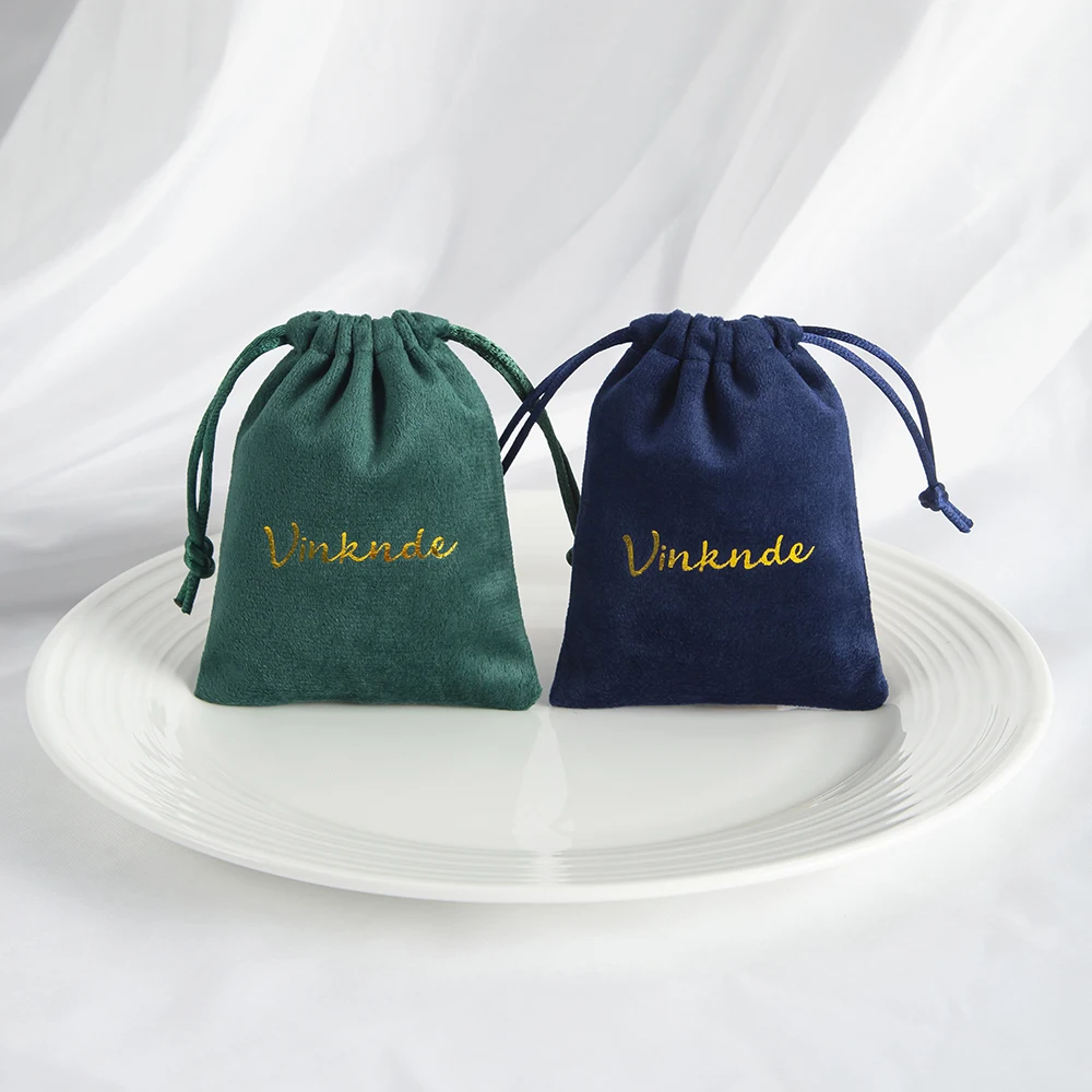 100pcs Bulk Velvet Packaging Pouches Luxury Wedding Favor Candy Goodie Bags Custom Logo Drawstring Jewelry Organizer Gift Bag
