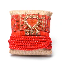 yuokiaa red heart miyuki beads bracelets sets fashion mexican pulseras bohemia women bracelets on hand pulseras bijoux jewelry