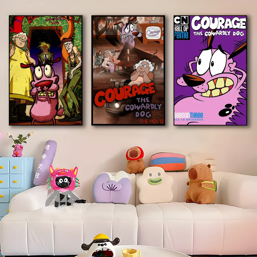 C-Courage The C-Cowardly Dog Клейкая Настенная Живопись Винтажный Постер Породы Собаки