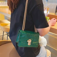 mini square flip bag 2020 summer new quality pu leather womens designer handbag stone pattern lock chain shoulder messenger bag