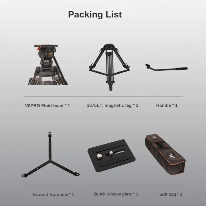 JIEPAI JP-V8T PRO 8 кг 70 дюймов Штатив из углеродного волокна Комплект штатива для