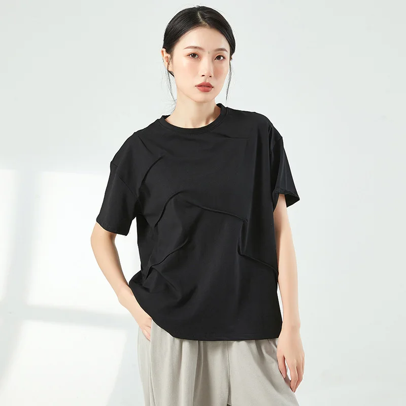 Футболка женская Свободная с длинным рукавом и рюшами для танца живота