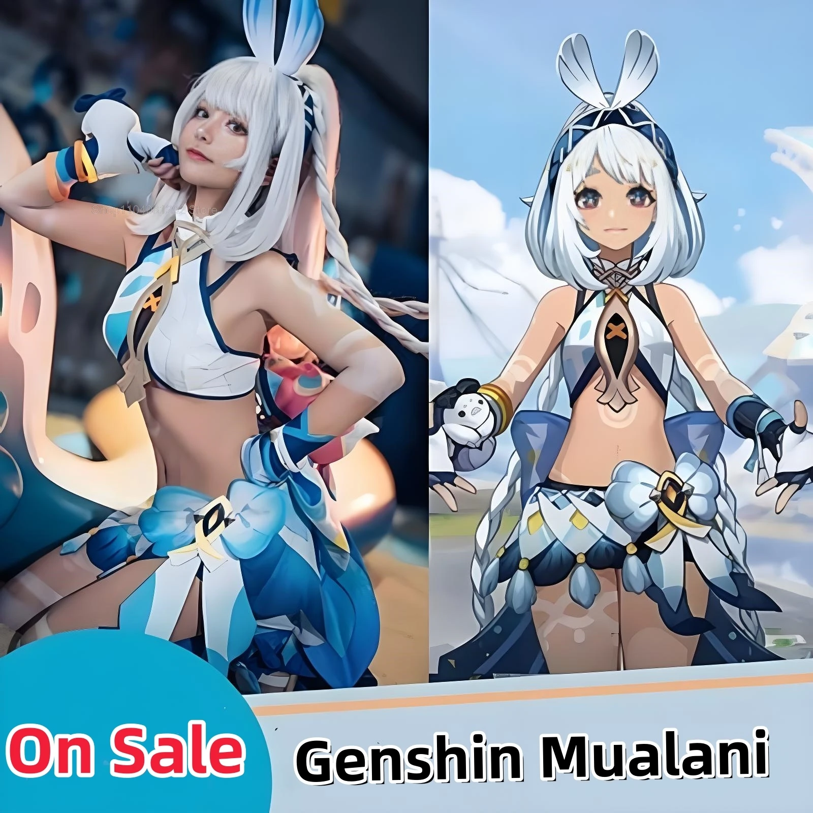 Muinaa Genshin Impact костюмы для косплея аниме женский парик взрослых сексуальное платье