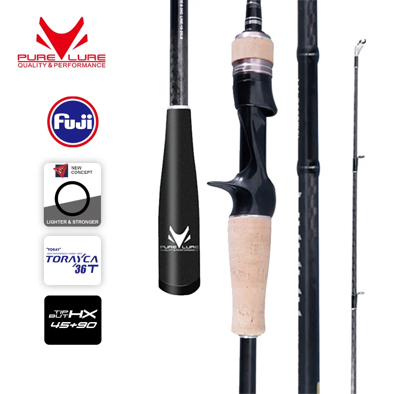 PURELURE FIAMMA Cork Handle Spinning Rod Casting Combo High Carbon Universal Long Throwing Fishing Rod FUJI Ring Fast