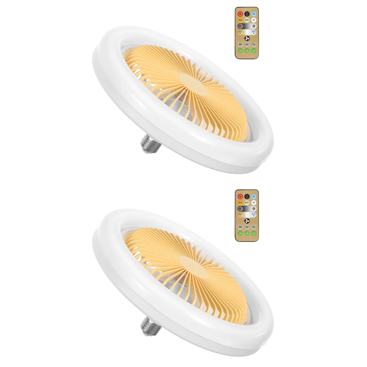 

2pcs Ceiling Fan with Lights and Remote Dimmable LED Light Bedroom Living Room Fan Lamp