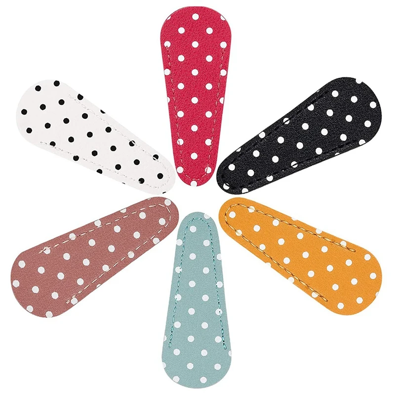 

Hot Kf-Embroidery Scissors Sheath Polka Dot Scissors Protective Cover Scissors Leather Sheath For Scissors Protection