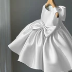 Белое платье для новорожденных девочек на 1 год и день рождения с бантом