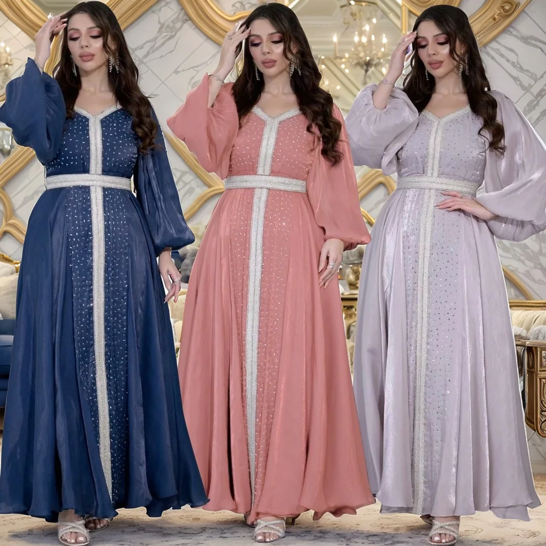 Ид Мубарак Джеллаба халат Femme Musulmane Longue Vestidos Largo Marocain кафтан с бриллиантами Gulf Jalabiya