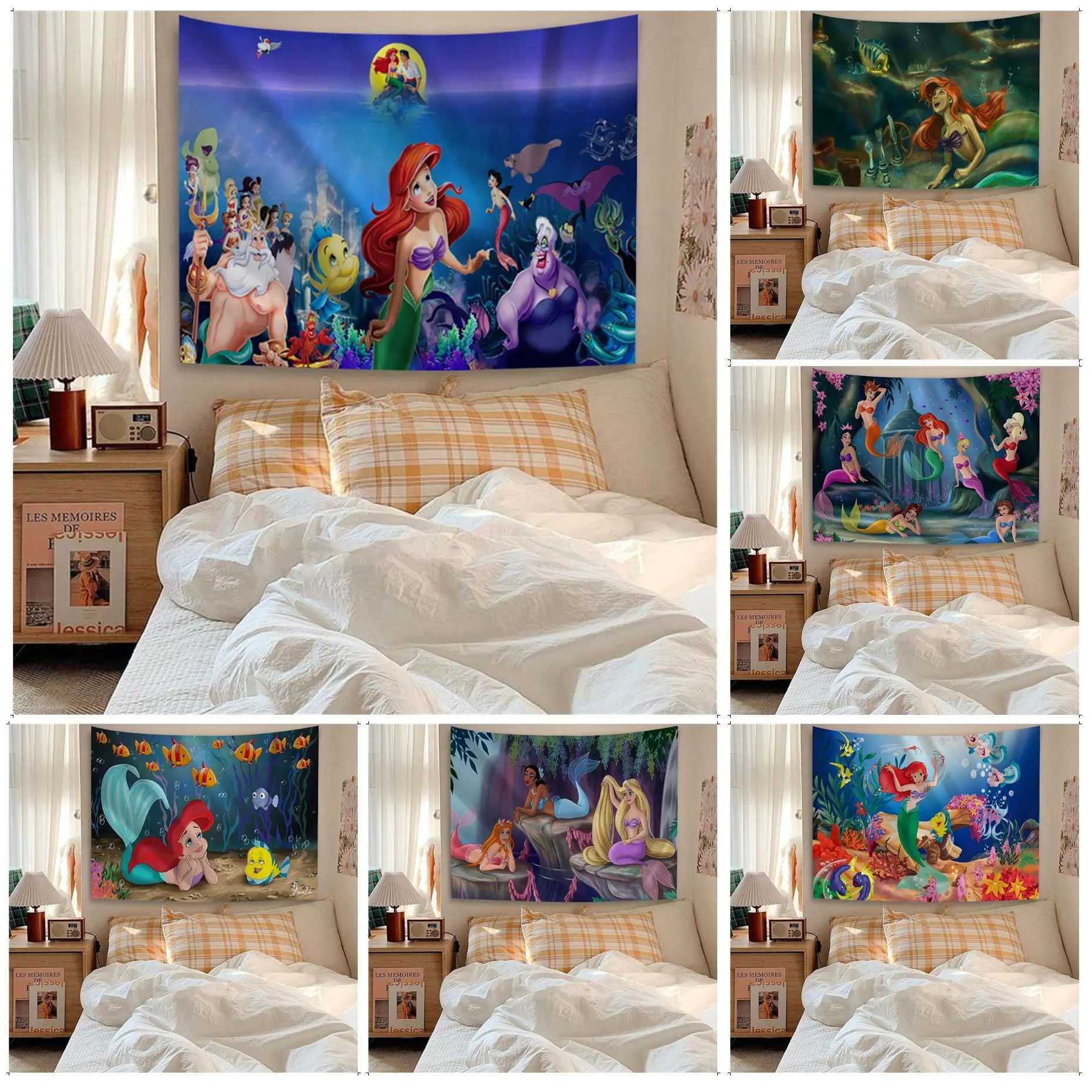 

Disney The Little Mermaid Hippie Wall Hanging Tapestries Hanging Tarot Hippie Wall Rugs Dorm Wall Art Decor