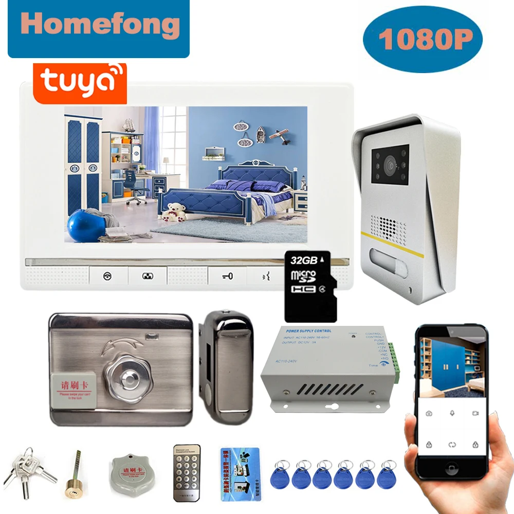 Скидка Dragonsview 7-дюймовый Домашний домофон, наружный дверной звонок, камера, видеодомофон с электронным замком, разблокировка, защита от дождя