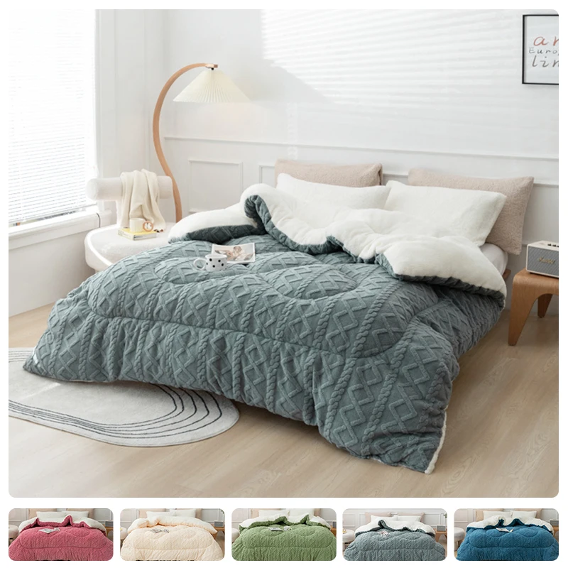 

2024 утолщенное плюшевое зимнее одеяло для гостиной, кровати, теплое Хлопковое одеяло Tafurong, двухстороннее стеганое постельное белье с цветочным принтом