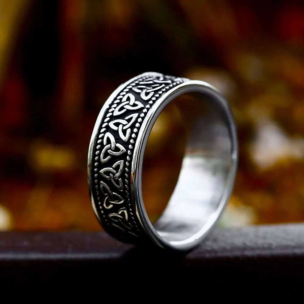 

Новые кольца из нержавеющей стали 316L с узелком викингов и троиц для мужчин и женщин, Простые Модные скандинавские бриллианты для пар, ювелирные изделия