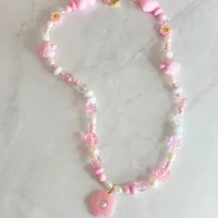 2022 new fashion women irregular flowers smiling face fruits dice star splicing necklace women freshwater pearl beads necklace