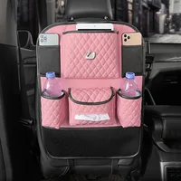 New Car Seat Back Bag Folding Table Organizer Pad Drink Chair Storage Pocket Box Travel Stowing Tidying Automobile Accessories