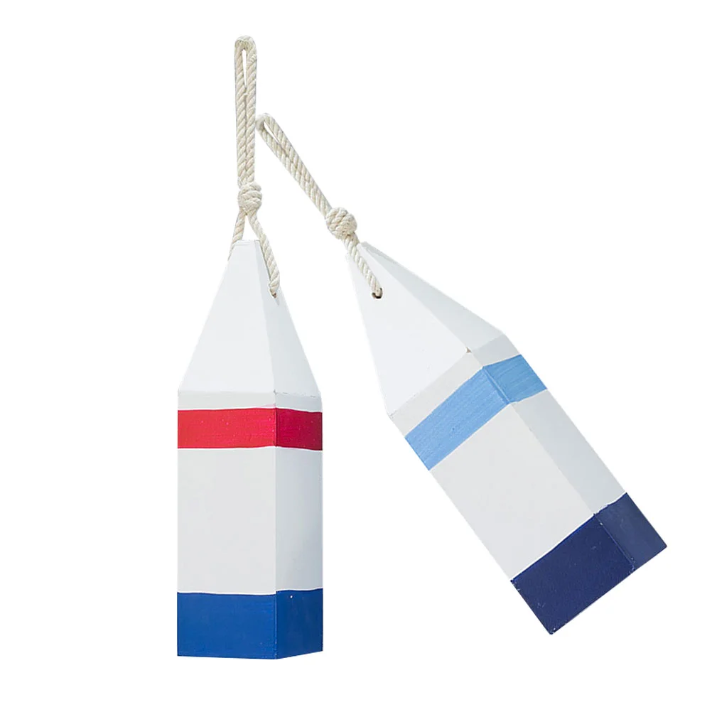 

2 Pcs Fish Sign Wooden Craftsationsationsen Pendant Wall Decorations Buoy Pendants Nautical Decors Sea Mediterranean Style
