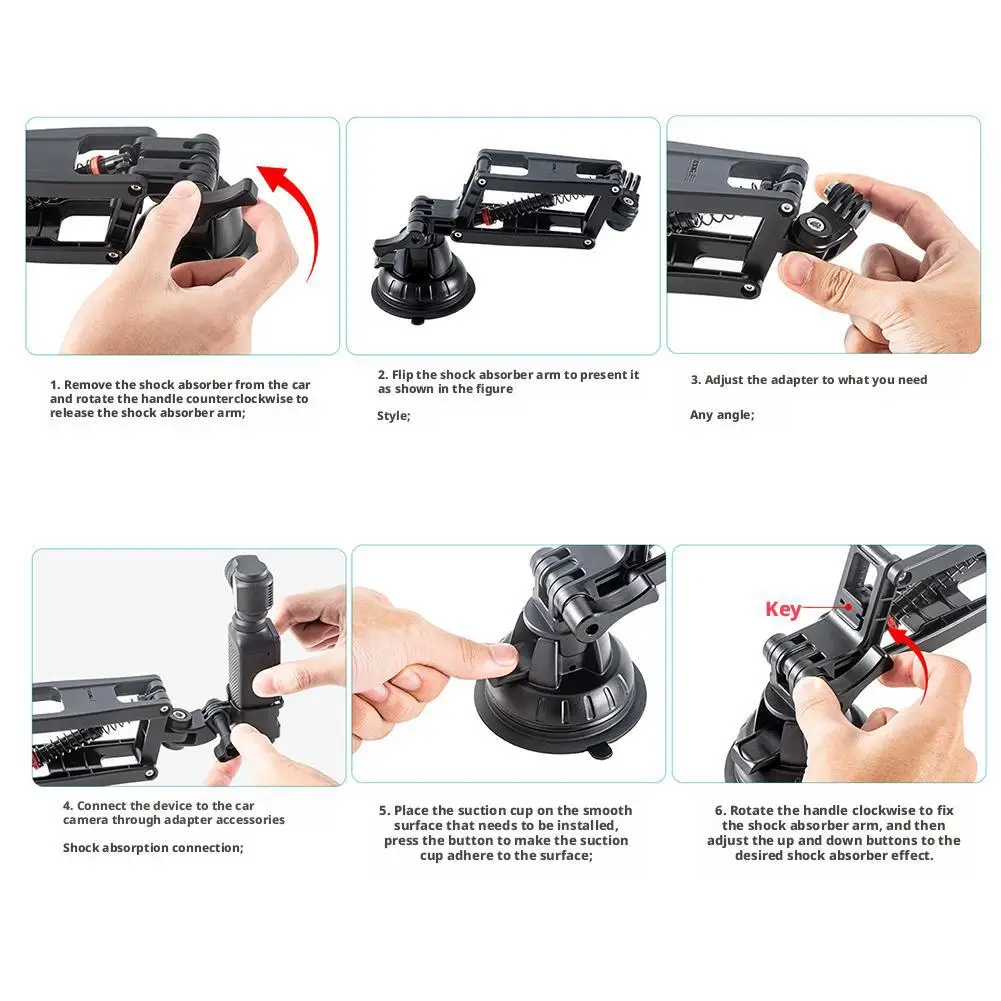 Для DJI Pocket 3/осе Z 4 ось автомобильный кронштейн на присоске для спортивной камеры