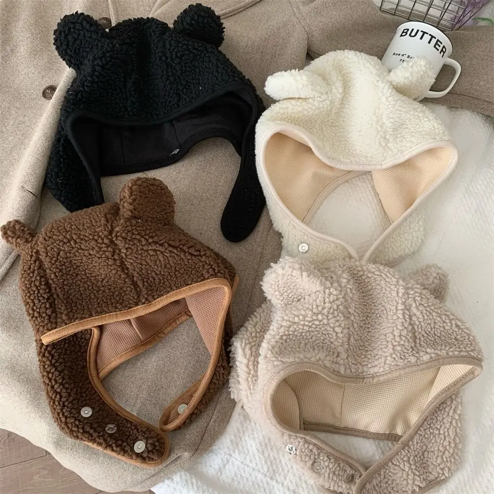 Зимние шапки из флиса с медвежьими ушками теплая шапка-бини шарф зимний