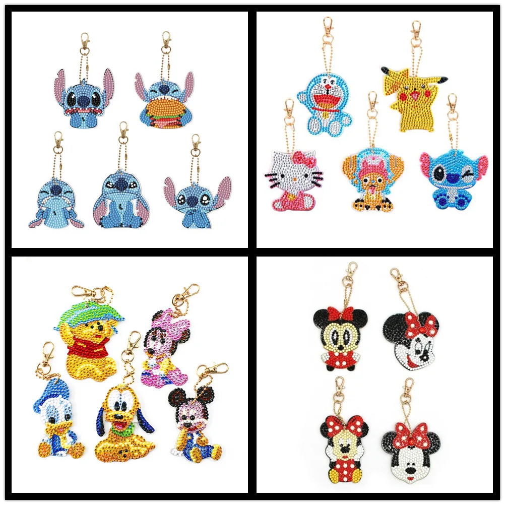 

Disney 5D Diamond Painting Keychain Special Rhinestone Cartoon Mickey Minnie Mouse Embroidery DIY Craft Key Chain Accessories