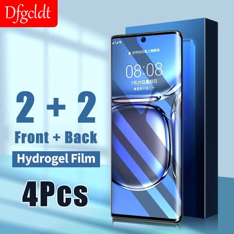 

4 шт., Гидрогелевая пленка для Huawei P50 P40 P30 P20 Lite Nova 8i 8 9 Pro Y9A Y7A Y9S