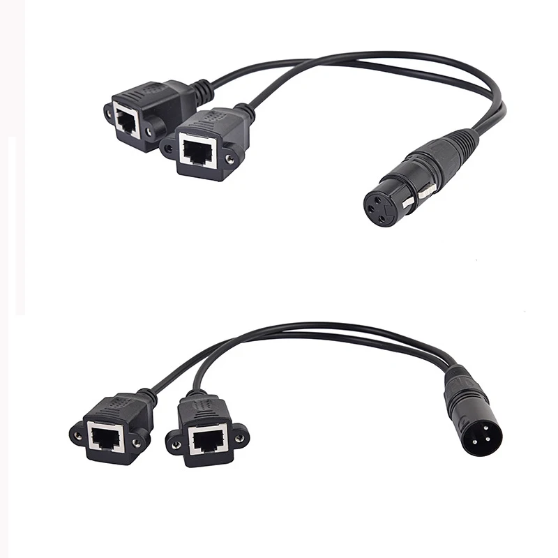 

Двойной XLR 3Pin штекер к RJ45 гнездо аудио сетевой интерфейс гнездо к XLR 3pin гнездо аудиосигналов системы и радио короткий кабель