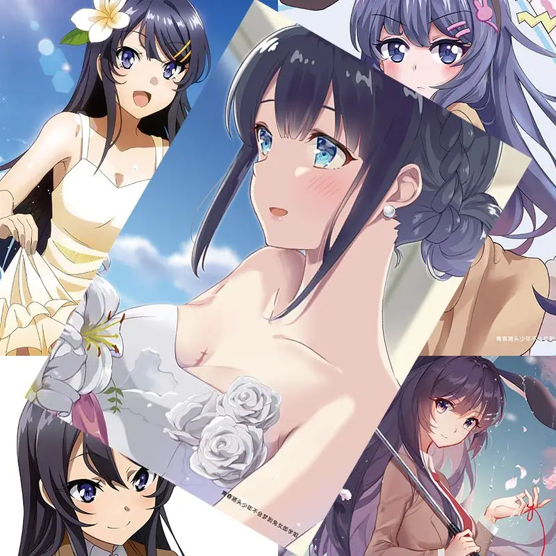 

8 шт./Набор Kawaii Sakurajima Mai специальные постеры наклейки HD обои живопись аниме стикеры милые обои настенные стикеры 42 см x 29 см