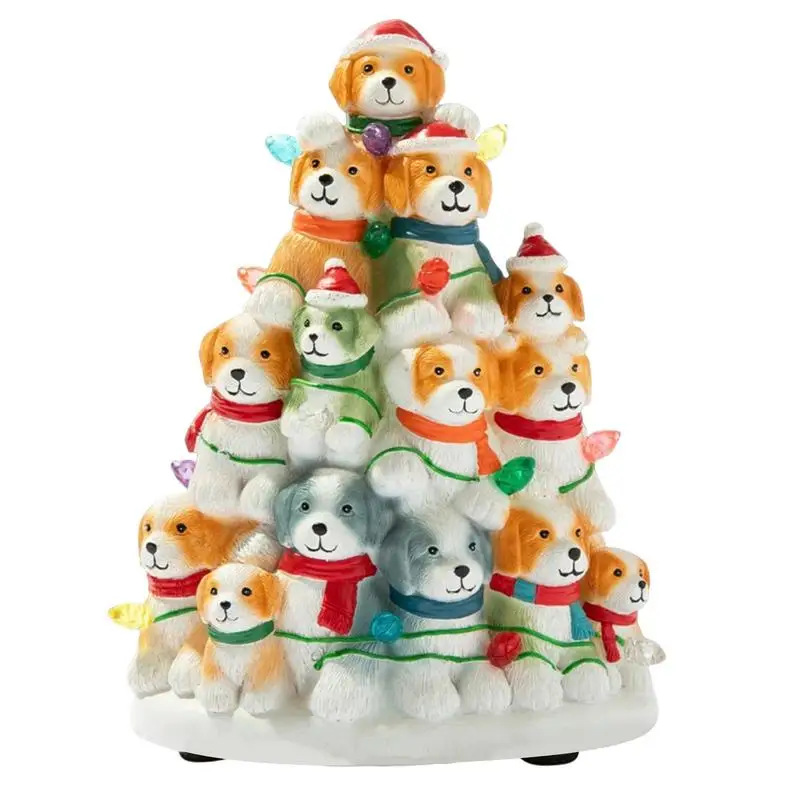 Рождественский ночник Симпатичная смоляная лампа для щенка Поделки собак Лампа