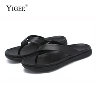 yiger mens flip flops outdoor non slip sandals sandals beach shoes summer top layer cowhide clip on outer wear man slippers