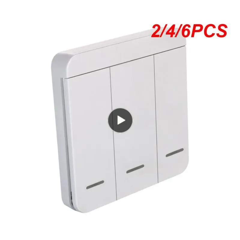 

2/4/6PCS Remote Control 433 Mhz Smart Home Random Paste Wall Switch Wiring Free Remote Wireless Remote Control