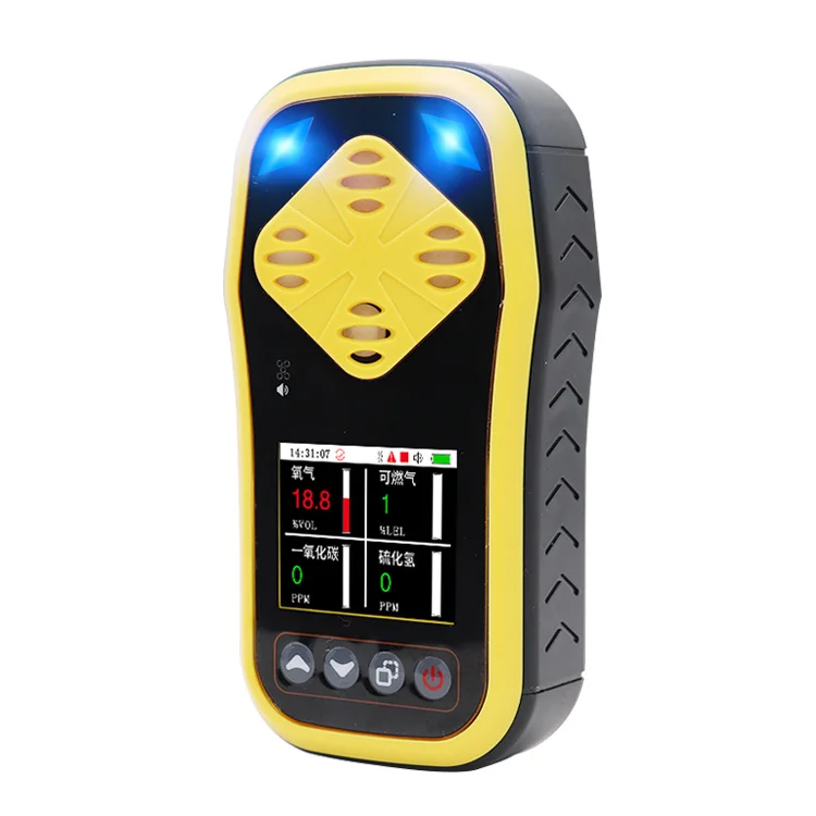 Portable O2 H2S CO EX 4 in 1 Multi Gas Leak Detector Handheld Combustible Gas Leak Detector