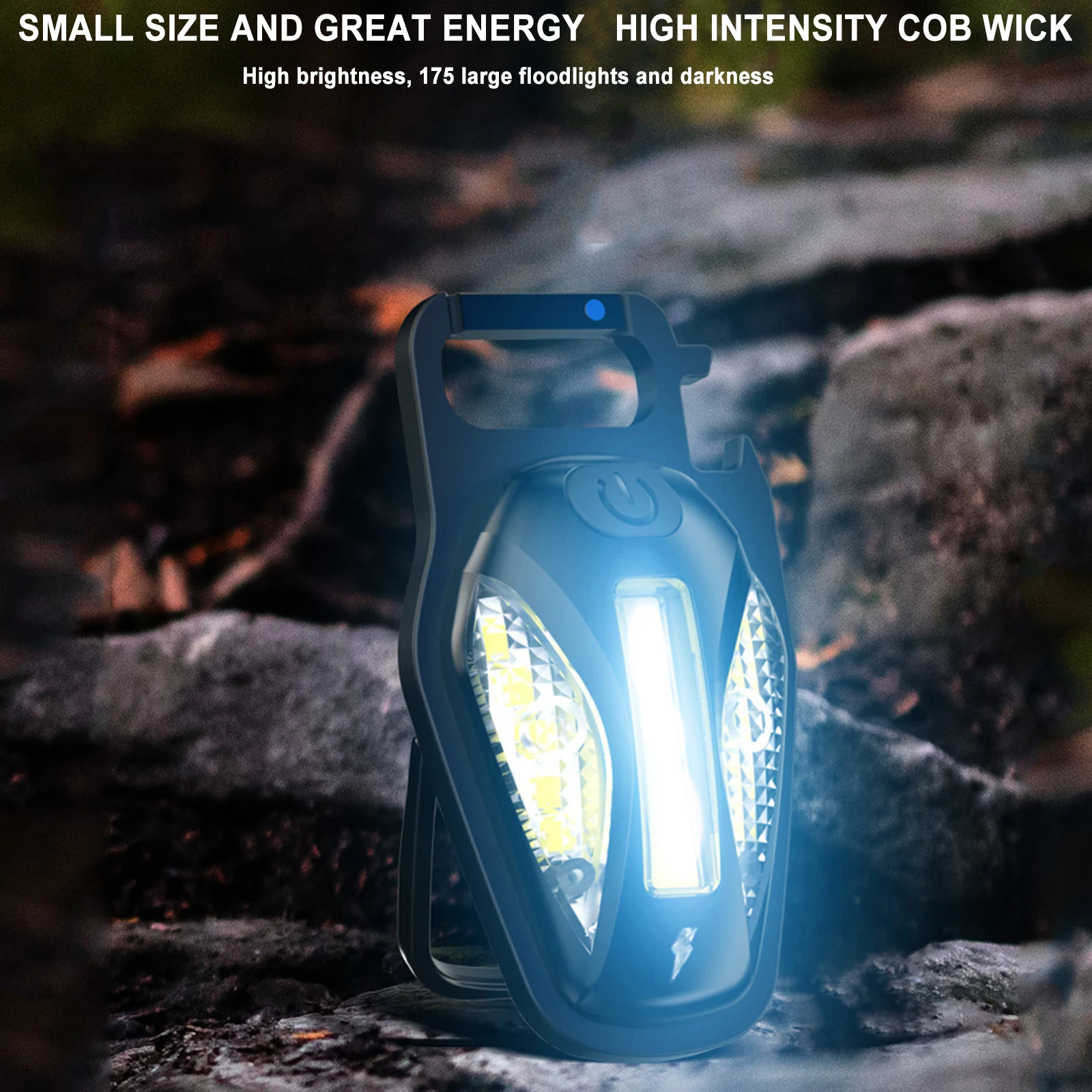 

Уличный портативный карманный фонарик с брелоком светильник 500 люмен, перезаряжаемый мини фонарь с подставкой, открывалка для бутылок и маг...