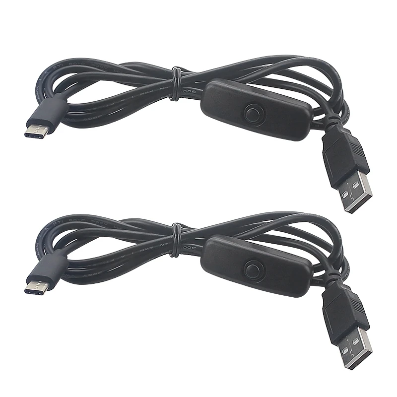 

2 шт., USB-кабель для Raspberry Pi 4 B, 5 В, 3 А, 1 м